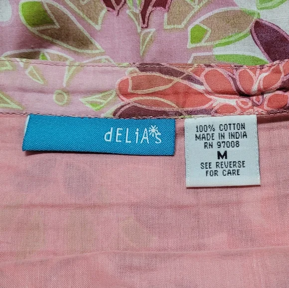 Rare Vintage 90s Delia's Retro Daisy Print Tie-Waist Low Waisted Midi Skirt M - Picture 10 of 11